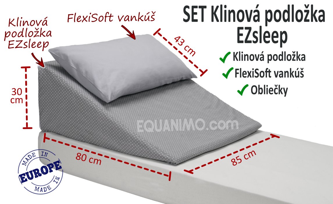 SET klinová podložka EZsleep: Kompletný (Klin, vankúš a obliečky)